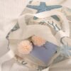 A Large Capacity Tote Bag with a Blue Starfish Pattern