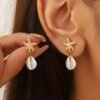 1 Pair of Summer Vacation Ocean Themed Women's Fashion Stud Earrings
