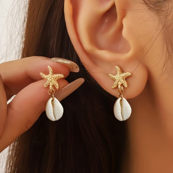 1 Pair of Summer Vacation Ocean Themed Women's Fashion Stud Earrings