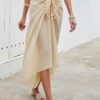 Breeze Fringe Wrap Skirt Sheer Chiffon Beach Cover-Up