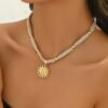 Golden Sun Dream Necklace Boho Glow Statement Chain