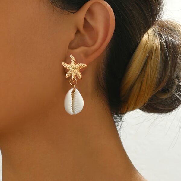 1 Pair of Summer Vacation Ocean Themed Women's Fashion Stud Earrings