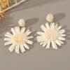 1 Pair Boho Chic Handwoven Daisy Earrings for Women