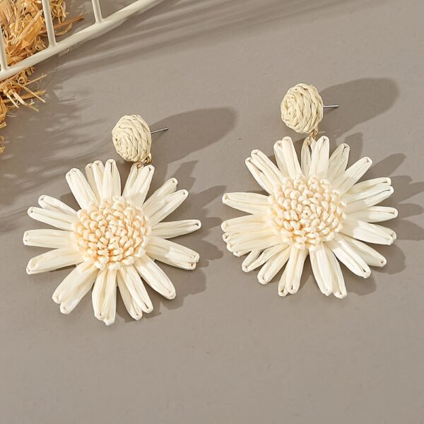 1 Pair Boho Chic Handwoven Daisy Earrings for Women