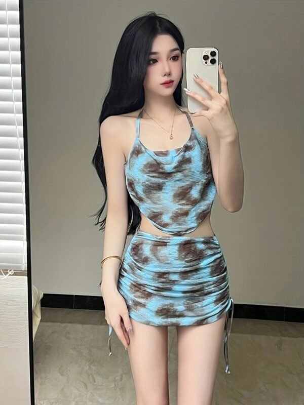 New Tie-Dye Dress-Style Bikini Swimsuit Women