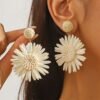 1 Pair Boho Chic Handwoven Daisy Earrings for Women