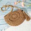 Boho Luxe Round Cutout Bag Handcrafted Crossbody Statement Piece