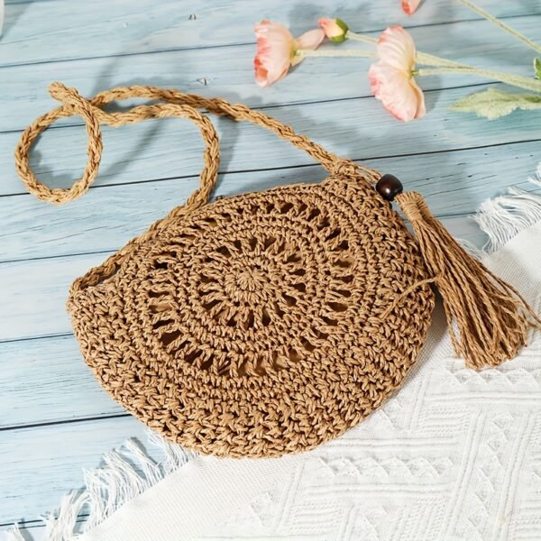 Boho Luxe Round Cutout Bag Handcrafted Crossbody Statement Piece