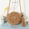 Boho Luxe Round Cutout Bag Handcrafted Crossbody Statement Piece