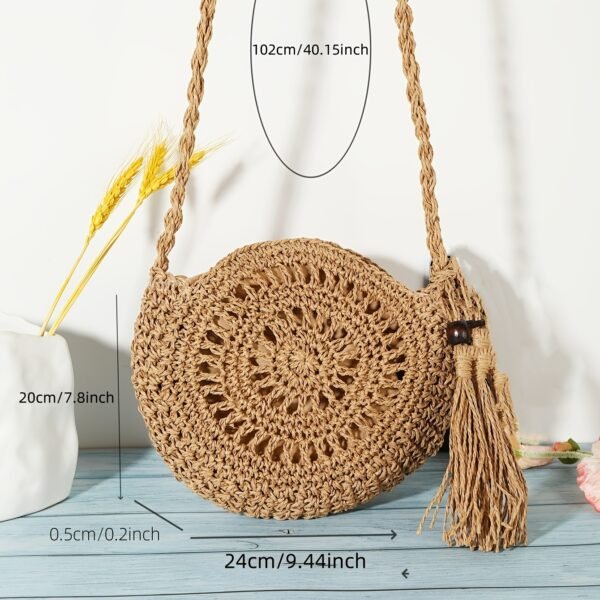 Boho Luxe Round Cutout Bag Handcrafted Crossbody Statement Piece