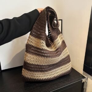 Soft Crochet Summer Tote Knit Woven Everyday Bag