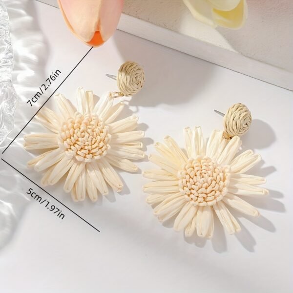 1 Pair Boho Chic Handwoven Daisy Earrings for Women