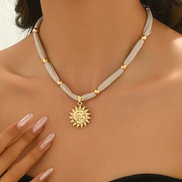 Golden Sun Dream Necklace Boho Glow Statement Chain