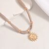Golden Sun Dream Necklace Boho Glow Statement Chain