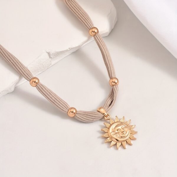 Golden Sun Dream Necklace Boho Glow Statement Chain