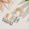 Set of 2 Bohemian-Inspired Handcrafted Earrings Featuring Woven Baroque Pearls