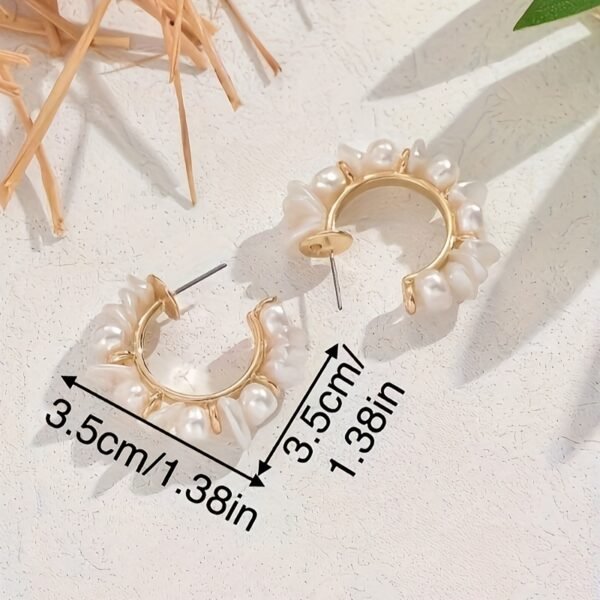 Set of 2 Bohemian-Inspired Handcrafted Earrings Featuring Woven Baroque Pearls