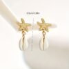 1 Pair of Summer Vacation Ocean Themed Women's Fashion Stud Earrings