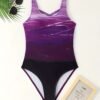 European And American One-Piece Printed Back Cross Strap Easy Swimsuit