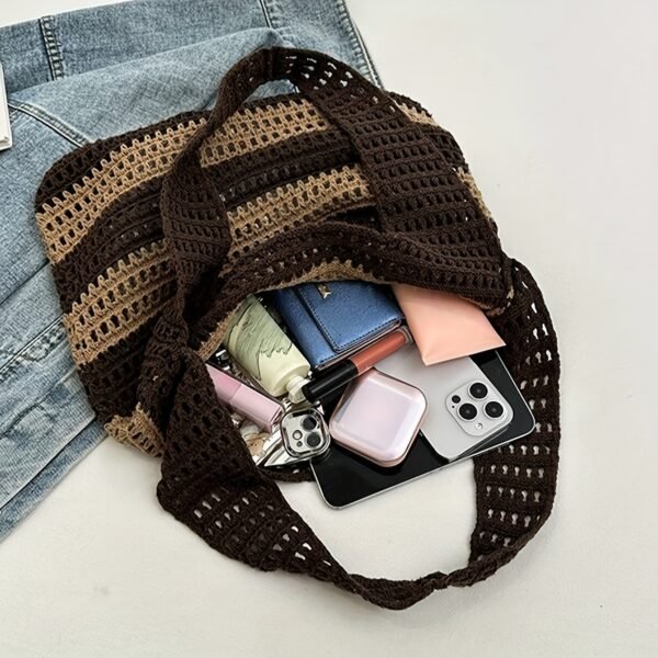 Soft Crochet Summer Tote Knit Woven Everyday Bag