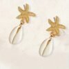 1 Pair of Summer Vacation Ocean Themed Women's Fashion Stud Earrings