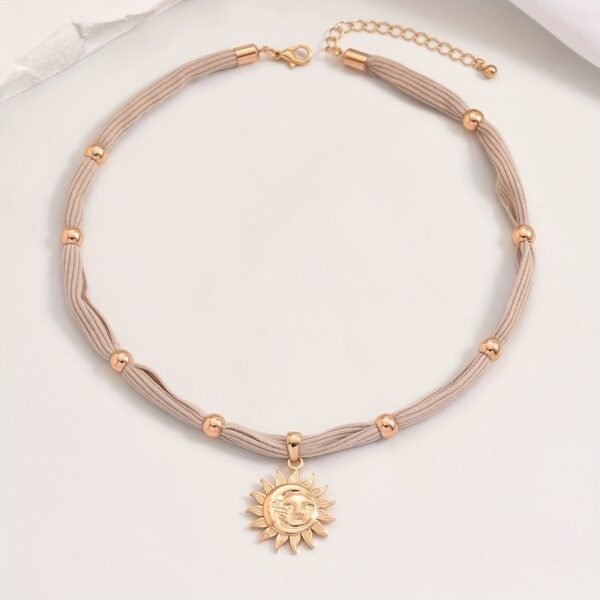 Golden Sun Dream Necklace Boho Glow Statement Chain