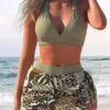 Fashion Women'S Bikini Set with Leaf Print