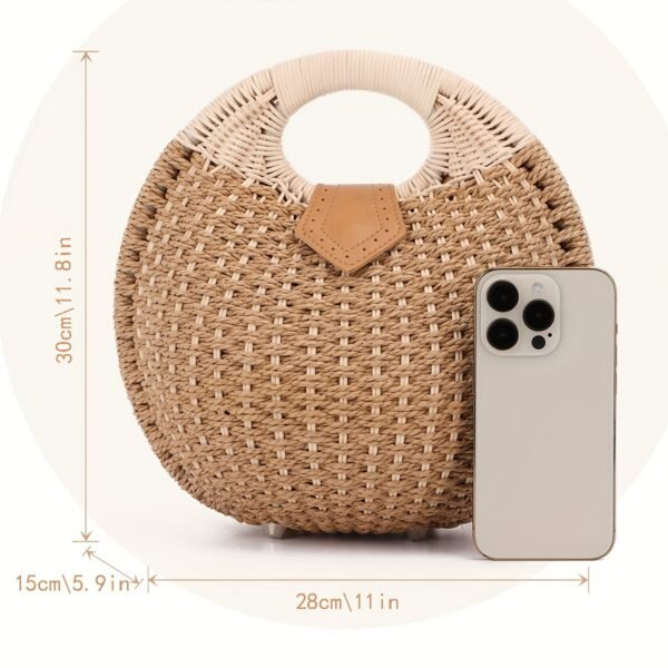 Handmade Woven Straw Tote Bag for Women