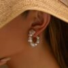 Set of 2 Bohemian-Inspired Handcrafted Earrings Featuring Woven Baroque Pearls